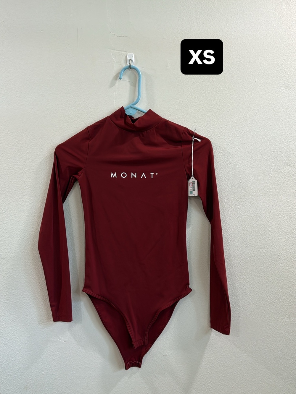 MONAT Maroon Long-Sleeve Bodysuit